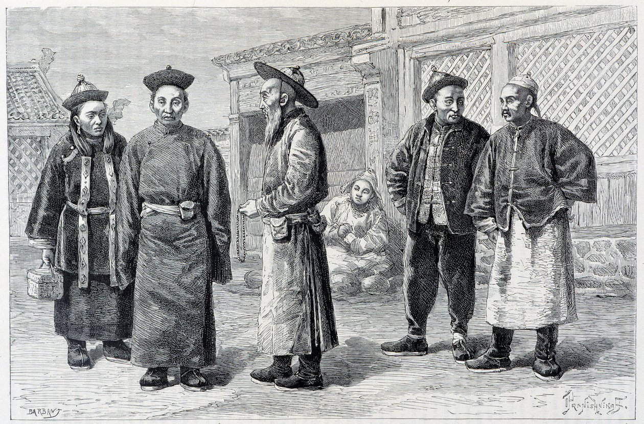 Lamas och mongoler från Ala-Chan - i "" Le Tour du Monde", 2:a sem. 1887 av French School