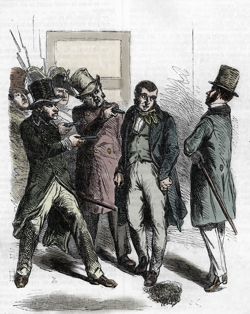 Gripandet av Vautrin (Jacques Collin) i "Le pere goriot" av French School