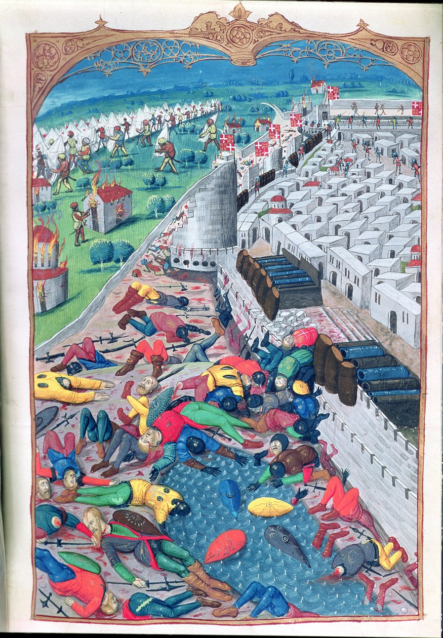 Lat 6067 After Honorable Capitulation, från A History of the Siege of Rhodes av Guillaume Caoursin, 1483 av French School