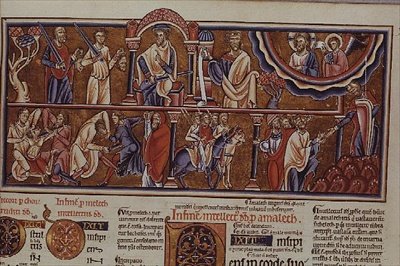 Lat 8846 f.2 Scen av en massaker, från Hebraica Romana Gallica av French School