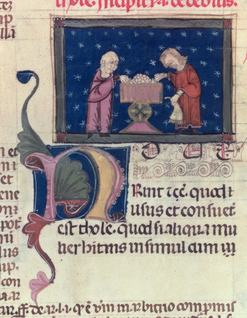 Lat 9187 fol.11v Gäldenären, från Customs of Toulouse, 1296 av French School