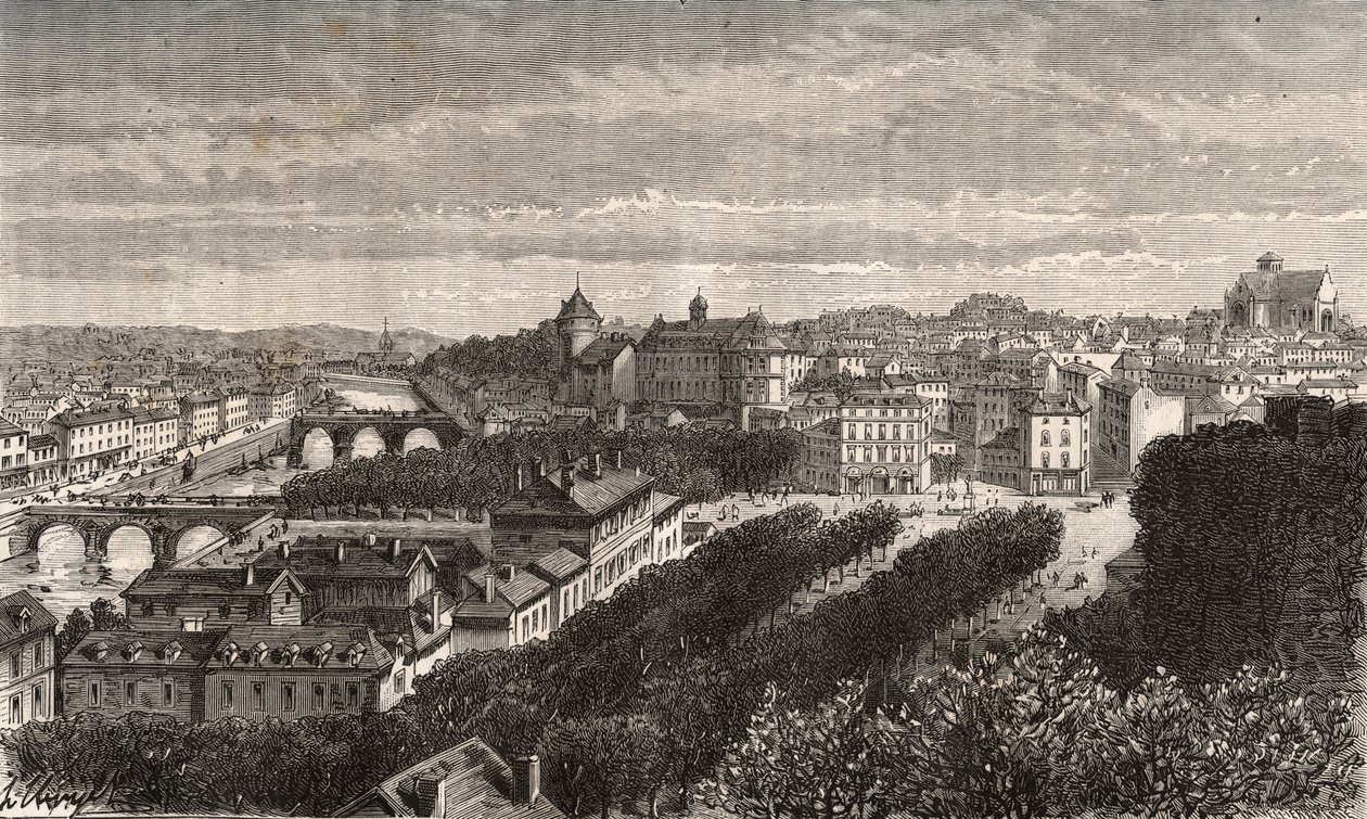 Laval - Mayenne - Pays de la Loire - gravyr i "La France illustrée: geografi, historia, statistisk administration" av V.A. Malt-Brown. 1884 av French School