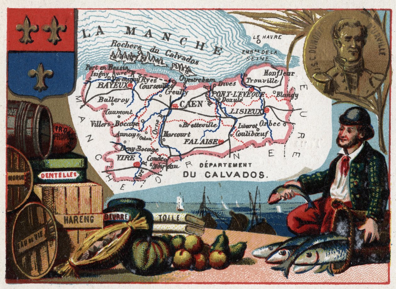 Le Calvados (14) Basse Normandie (Lagre Normandie), Frankrike. Porträtt av Jules Sebastien Cesar Dumont d