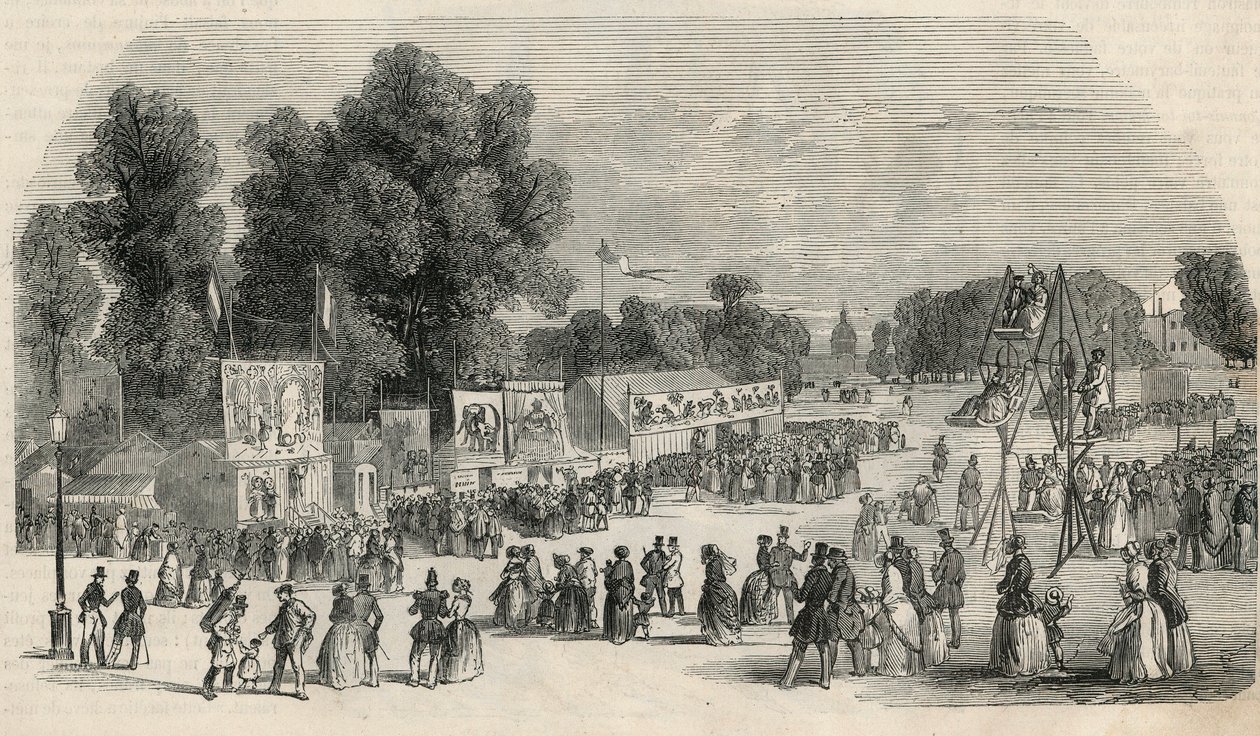 Le Carre Marigny i juni 1848 i Paris - Gravyr i "Tableau-de-Paris" av Edmond Texier 1852 av French School