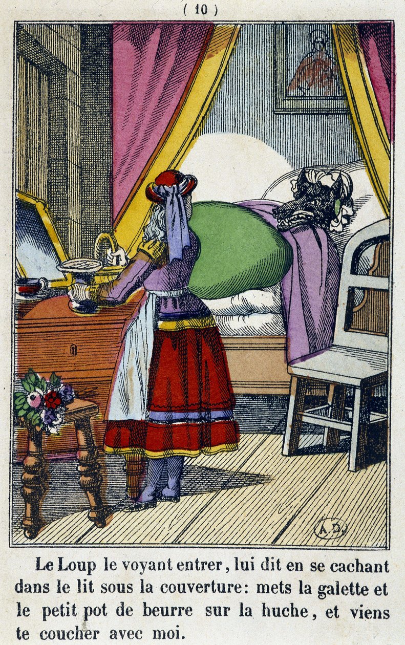 Le Chaperon Rouge dans la chambre du loup - i ""Rödluvan"", red. Pellerin, Epinal, n.d. 19:e. av French School