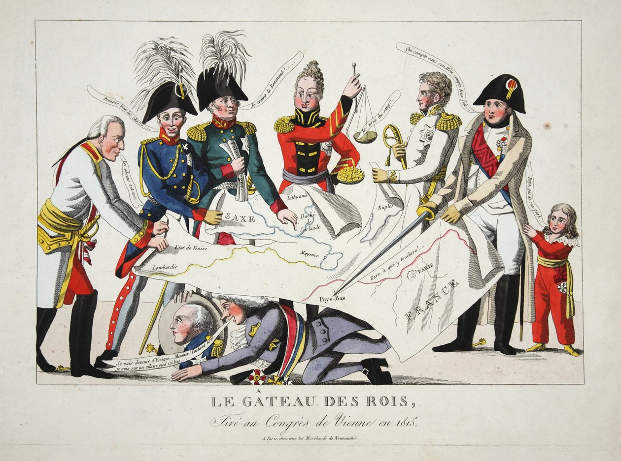 Le Gateau des Rois, ritad vid Wienkongressen 1815, pub. av French School