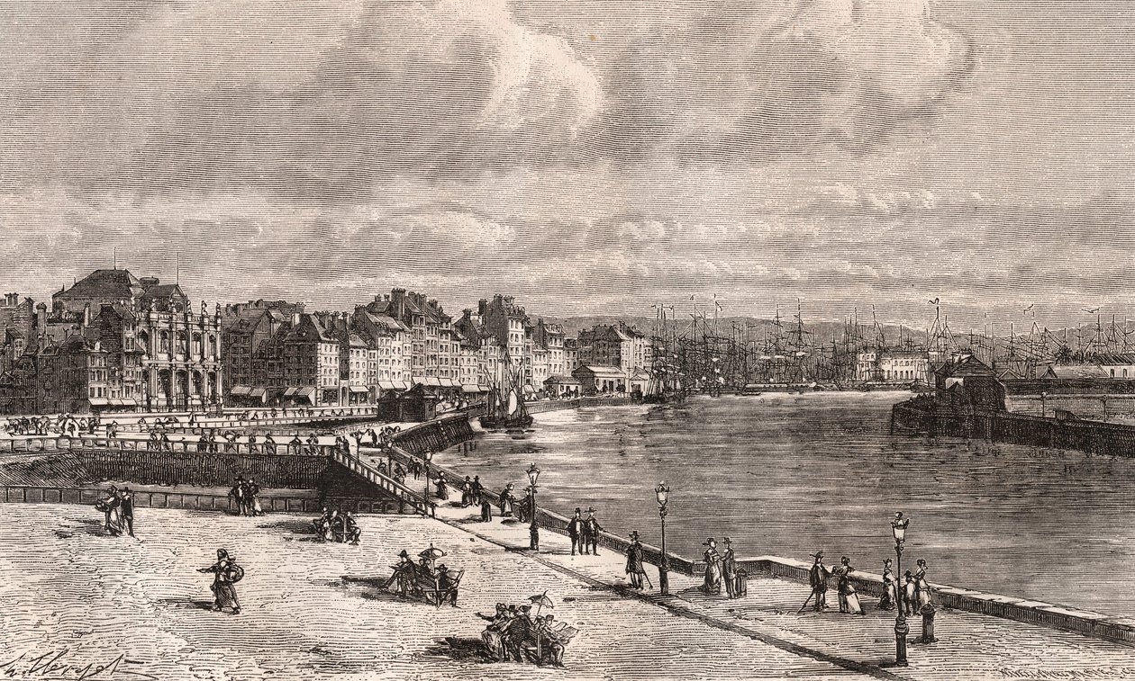 Le Havre - Normandie - gravyr i "La France illustree: geography, history, administration statistique" av V.A. Malt-brunt. 1884 av French School