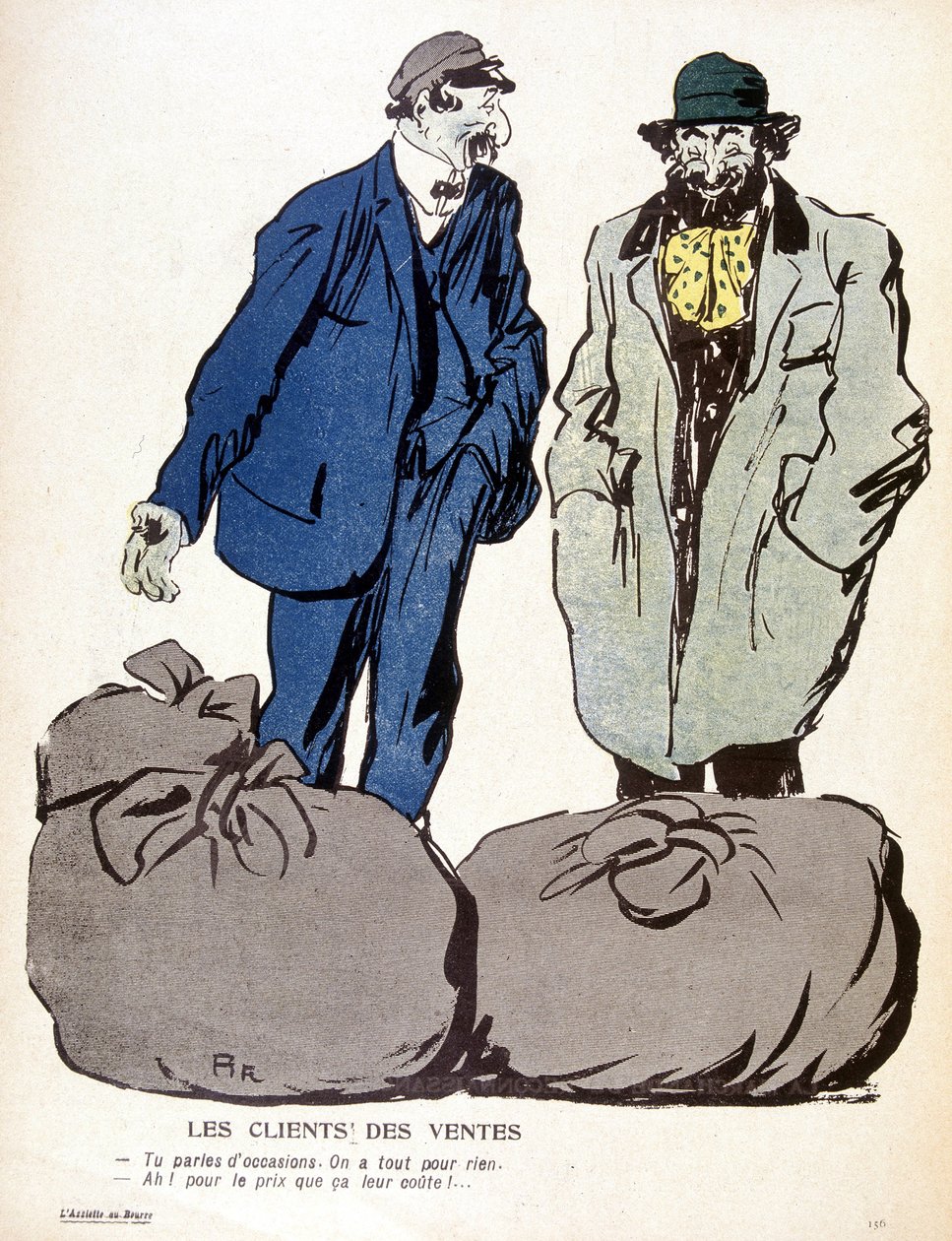 Le Mont-de-Piété: kunder, försäljning - i "Tallriken med smör"" nr 1905-06-03 av French School