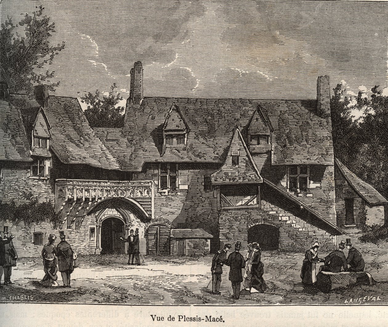 Le Plessis Mace (Le Plessis-Mace) - Maine-et-Loire, regionen Pays de la Loire - gravyr i "Frankrike illustrée: geografi, historia, statistisk administration" av V.-A. Maltbrunt. 1884 av French School