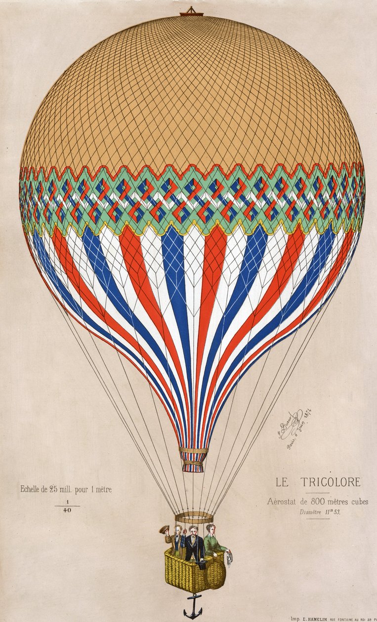 Le Tricolore, publ. 1874 (färg litho) av French School