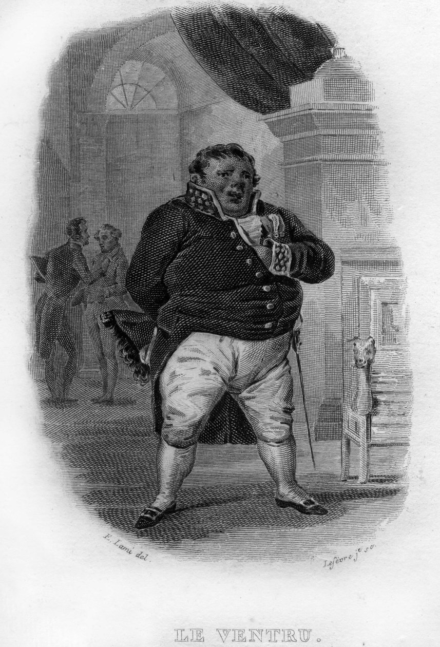 Le Ventru Chanson de Beranger i "Works Completes" (1834) av Pierre Jean de Beranger (1780-1857), fransk poet och låtskrivare. av French School