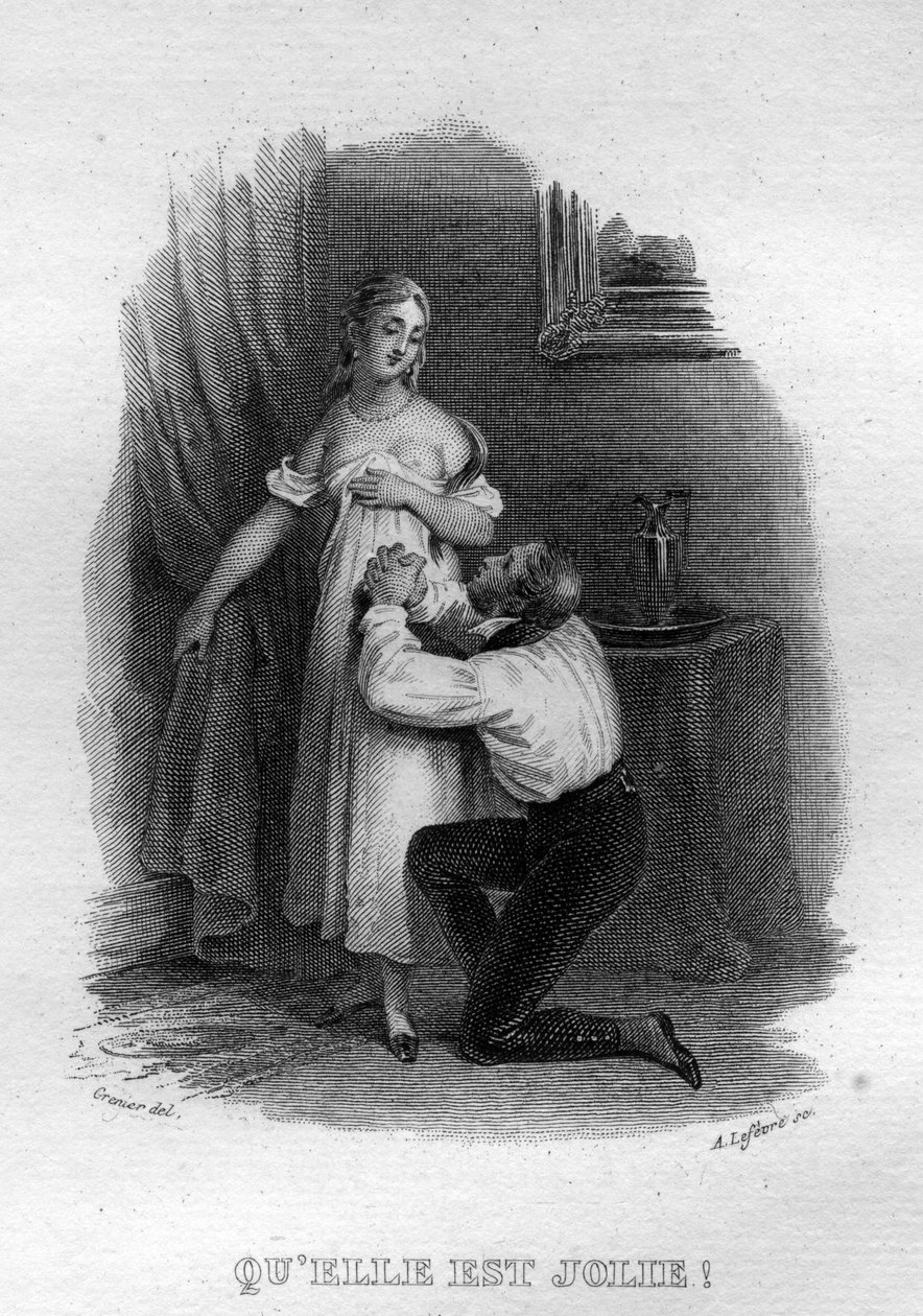 Le elle est Jolie Chanson de Beranger i "" Oeuvres completes"" (1834) av Pierre Jean de Beranger (1780-1857), fransk poet och låtskrivare. av French School