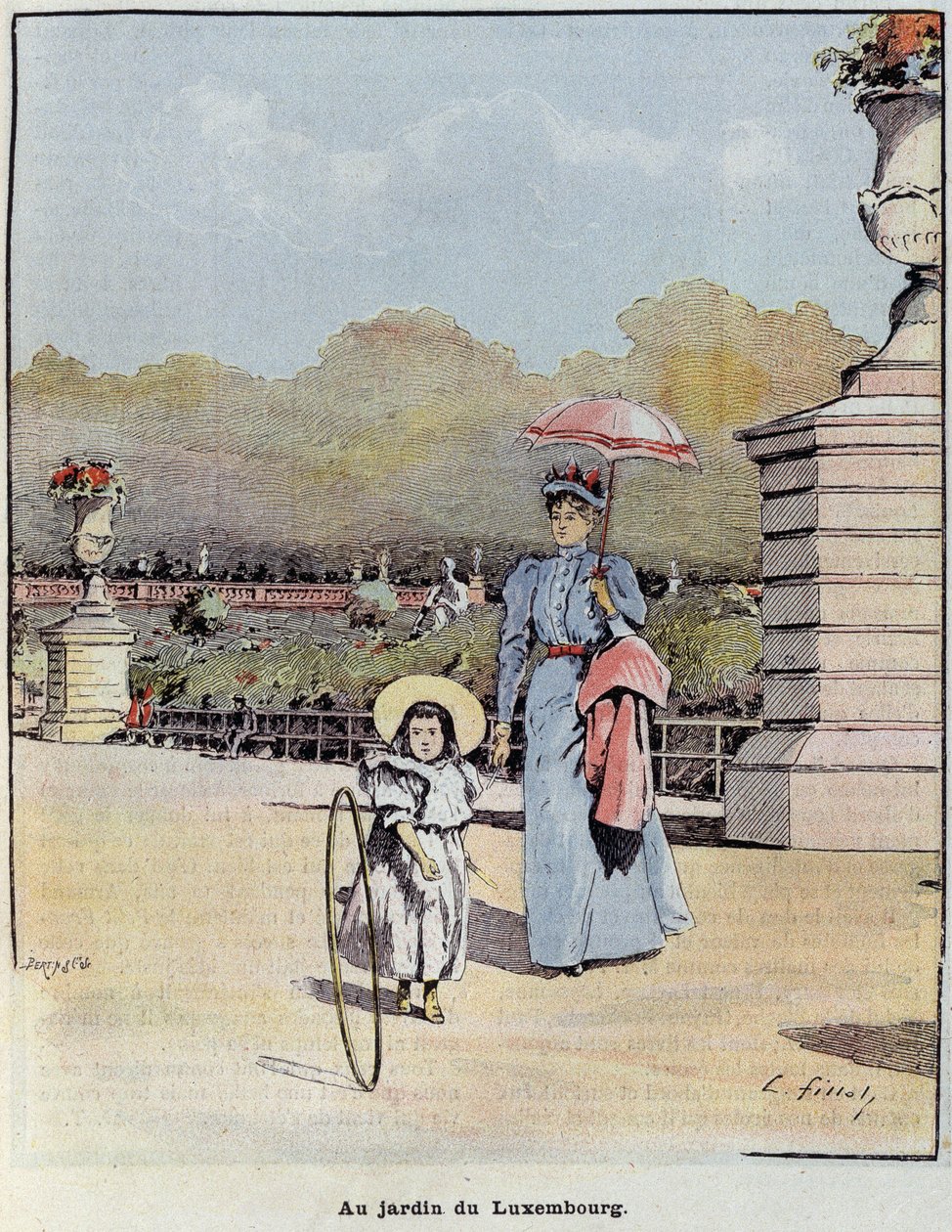 Le jardin du Luxembourg - i "Den lille fransmannen illustrerad" "av 1900-07-21. av French School
