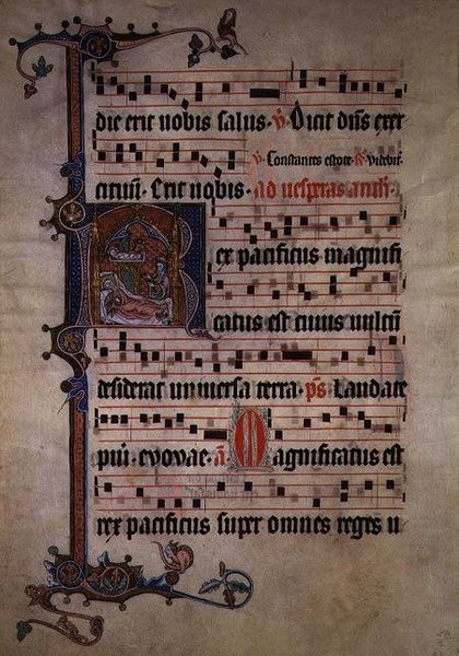 Blad från en "Timbok", ca 1490 (illumination) av French School