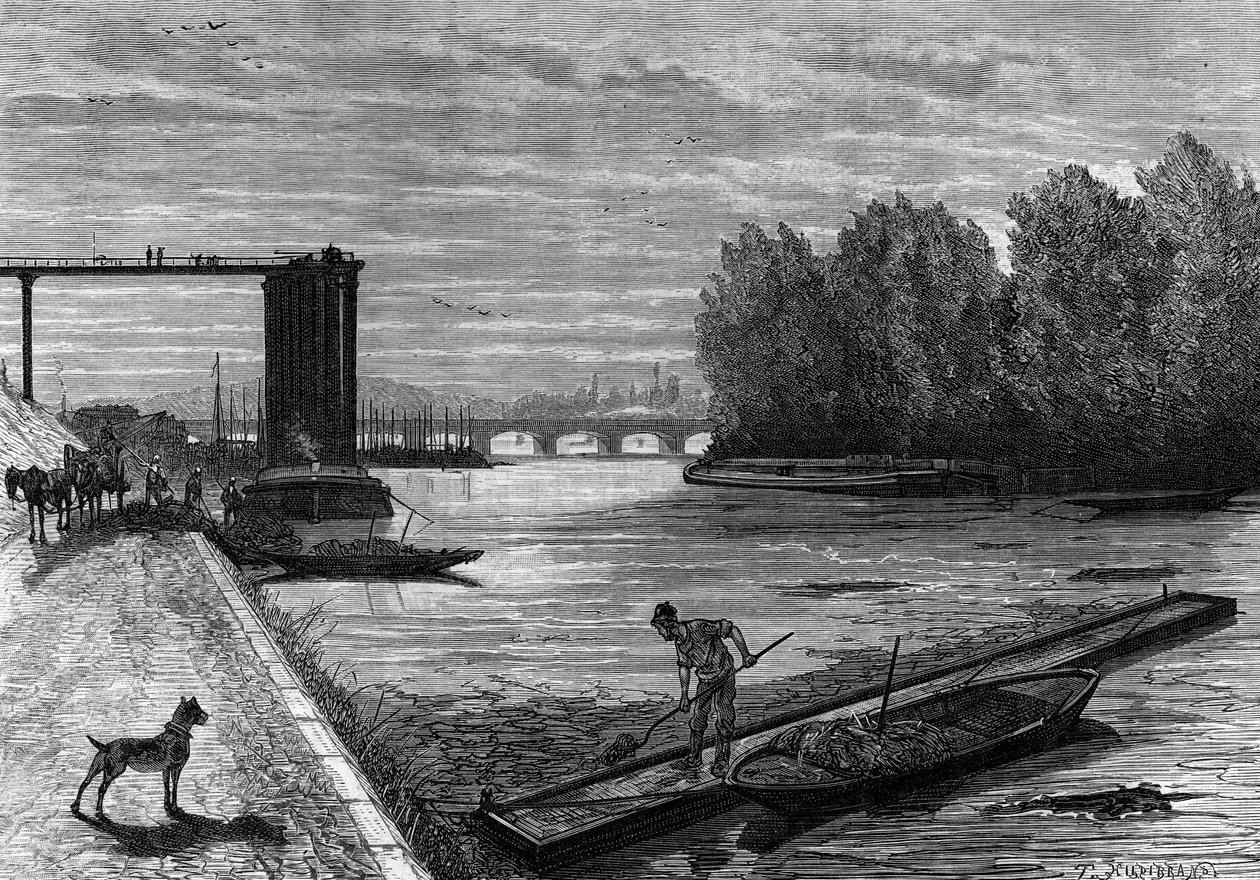 Seines skummande. Gravyr i "The Journal of Youth" av French School