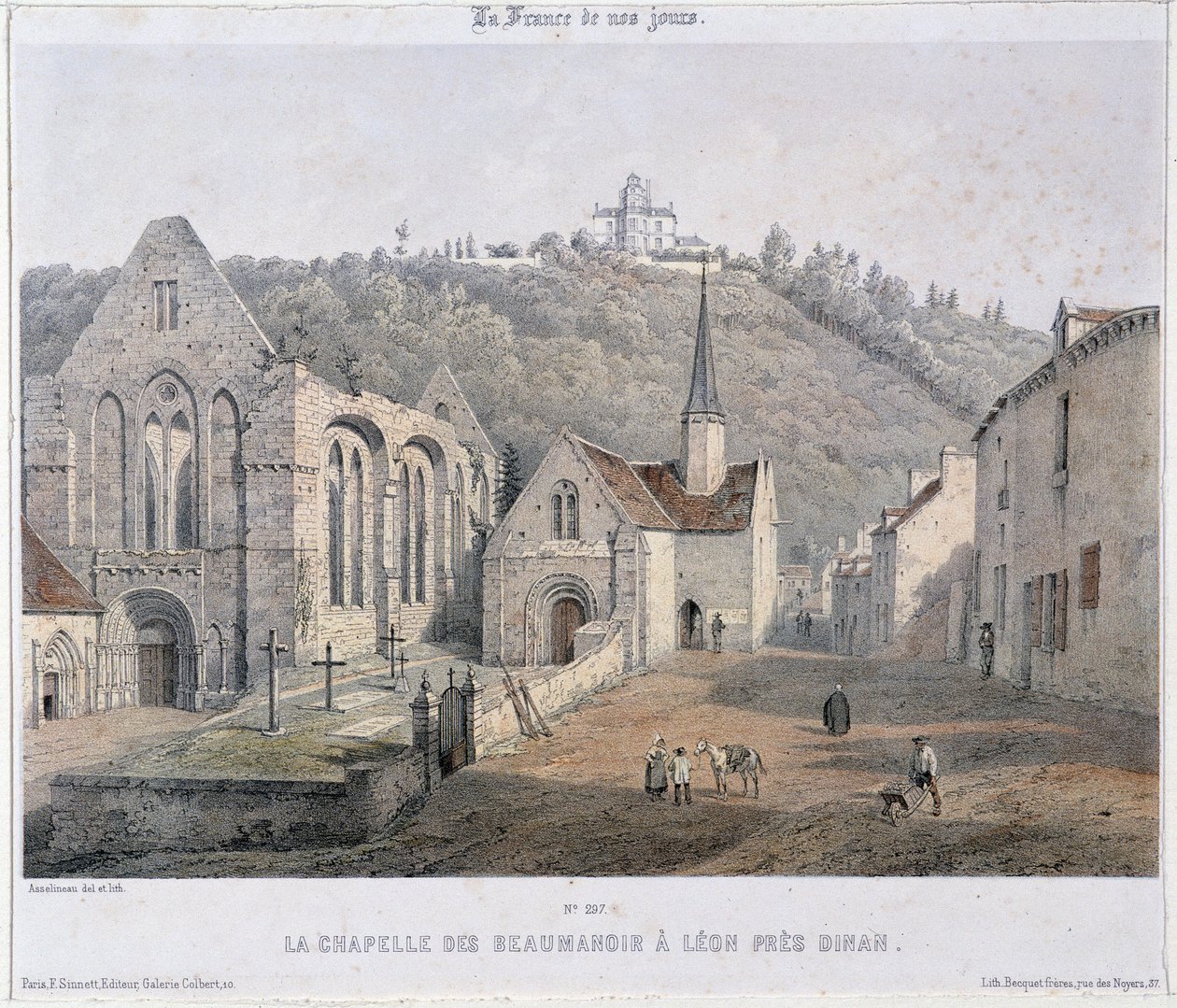 Lehon Abbey och Beaumanoir Chapel nära Dinan av French School