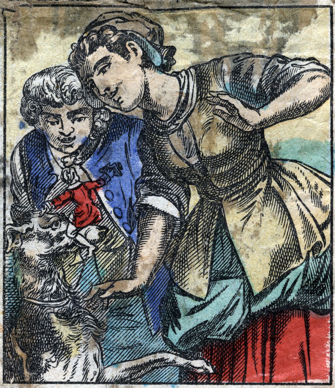 Lemuel Gulliver i Brobdingnags jättars land. Illustration för "" Gulliver