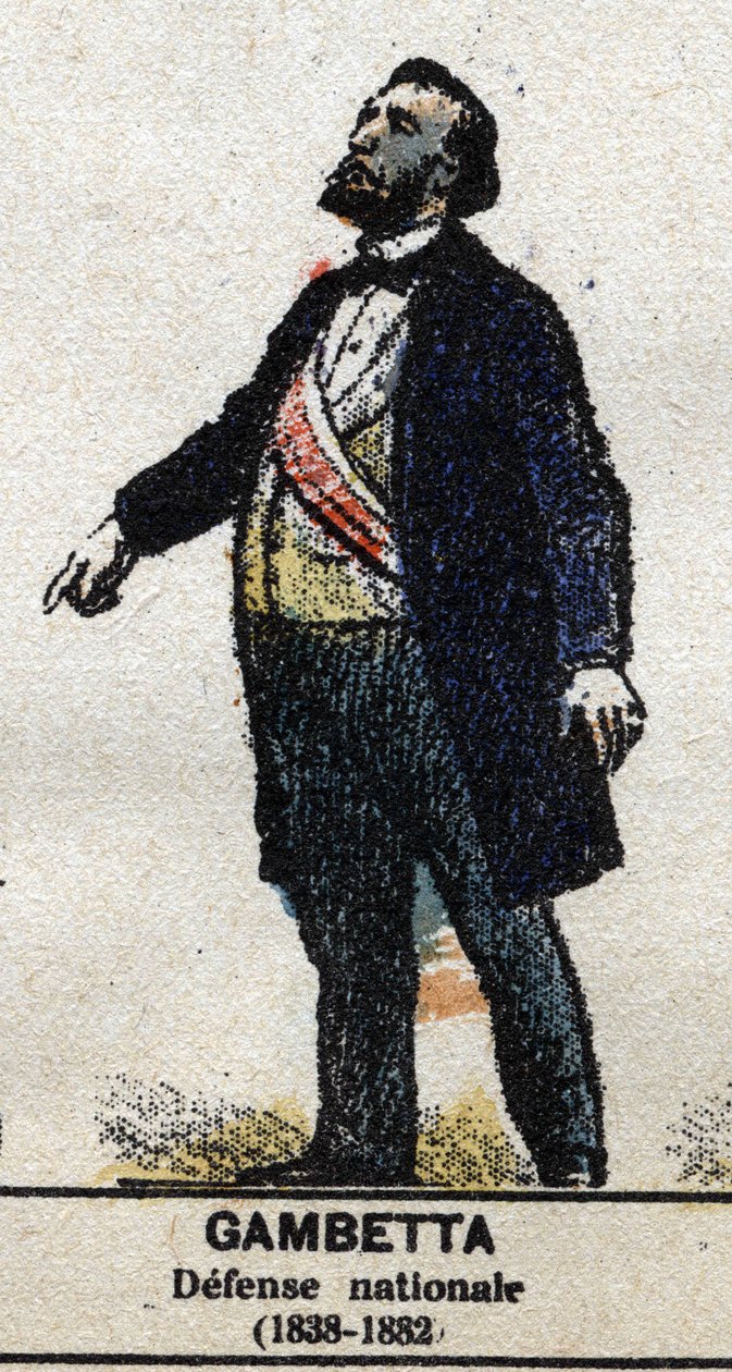 Leon Gambetta (1838-1882), fransk politiker. I "" Galeriede Kings and Queens of France och illustra karaktärer från 1643 till 1895"" Bild av epinal. av French School