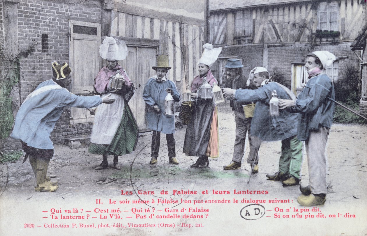 The Cliff Guys and their Lanterns, c.1910 (efter ett foto) av French School