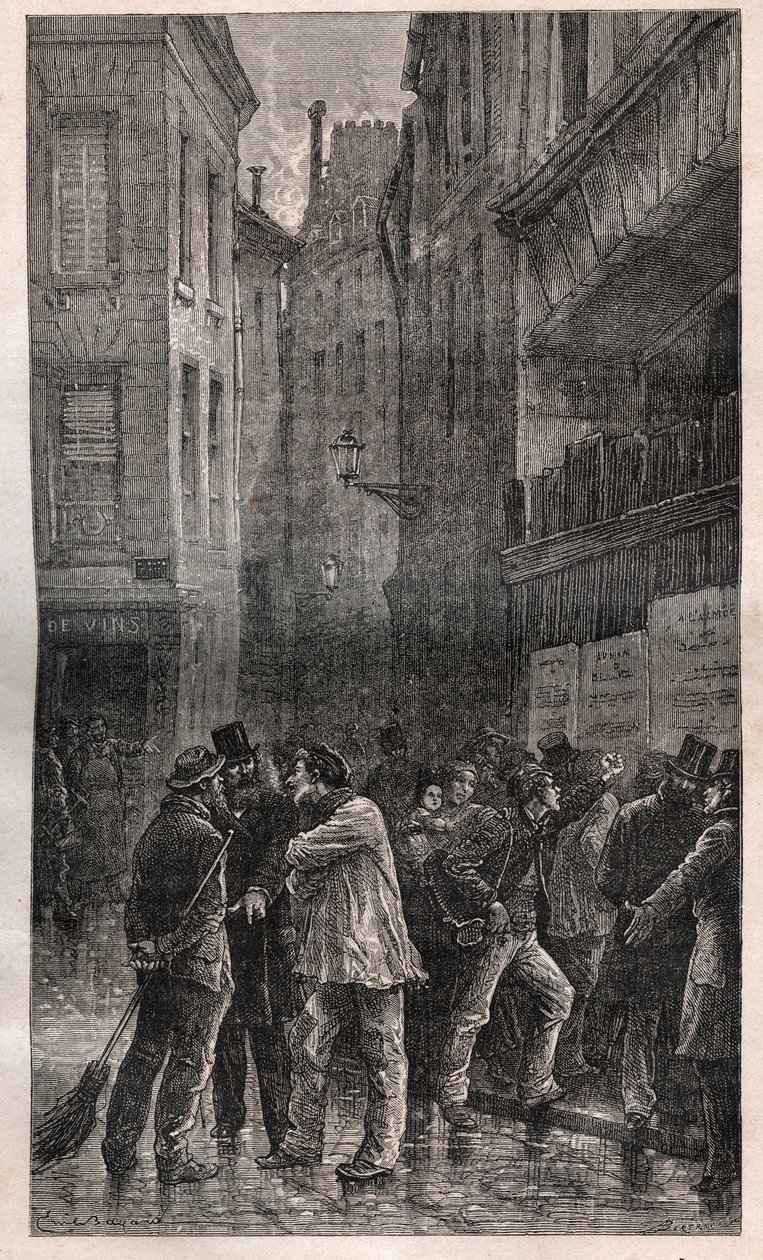 Les Posters - folket i Paris vaknar upp för att hitta offentliga meddelanden på alla väggar som informerar dem om statskuppen den 2 december 1851 - i "" Histoire d