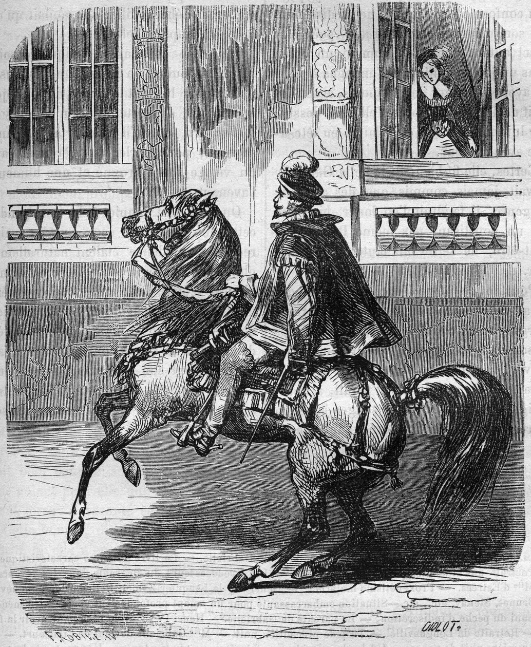 Kung Henrik II:s (1519-1559) och Diane de Poitiers (1499-1566) kärlekar. gravyr i "Historia om prostitution och utsvävningar i alla jordens folk från antiken till våra dagar" av Dr Th. -F. Debray av French School