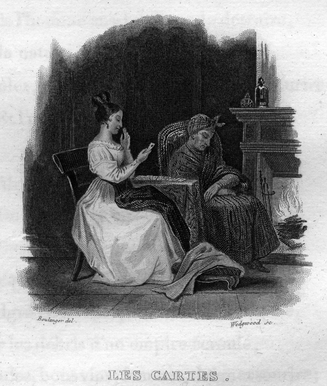 Chanson de Beranger-korten i "" Oeuvres completes"" (1834) av Pierre Jean de Beranger (1780-1857), fransk poet och låtskrivare. av French School