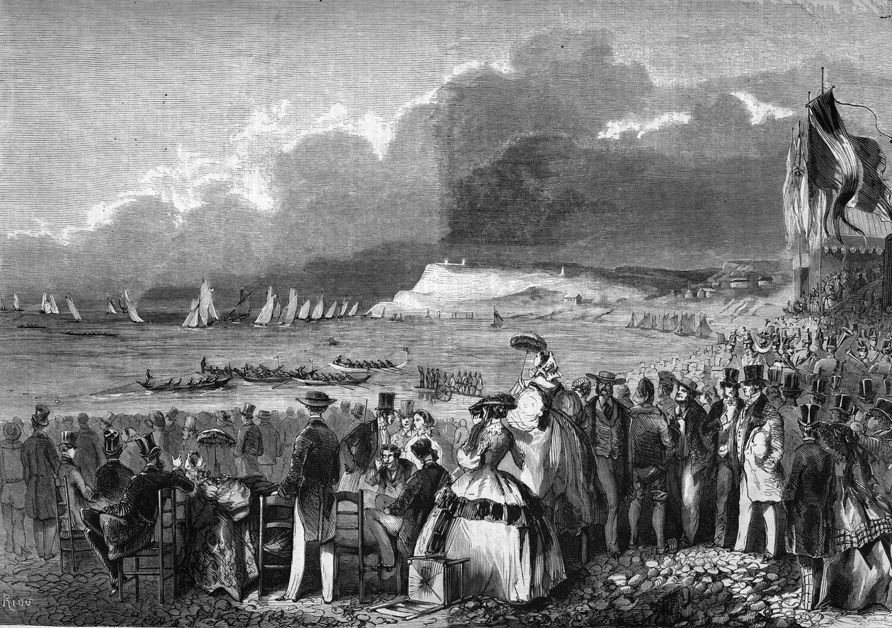 Regattor i Le Havre 1857. av French School
