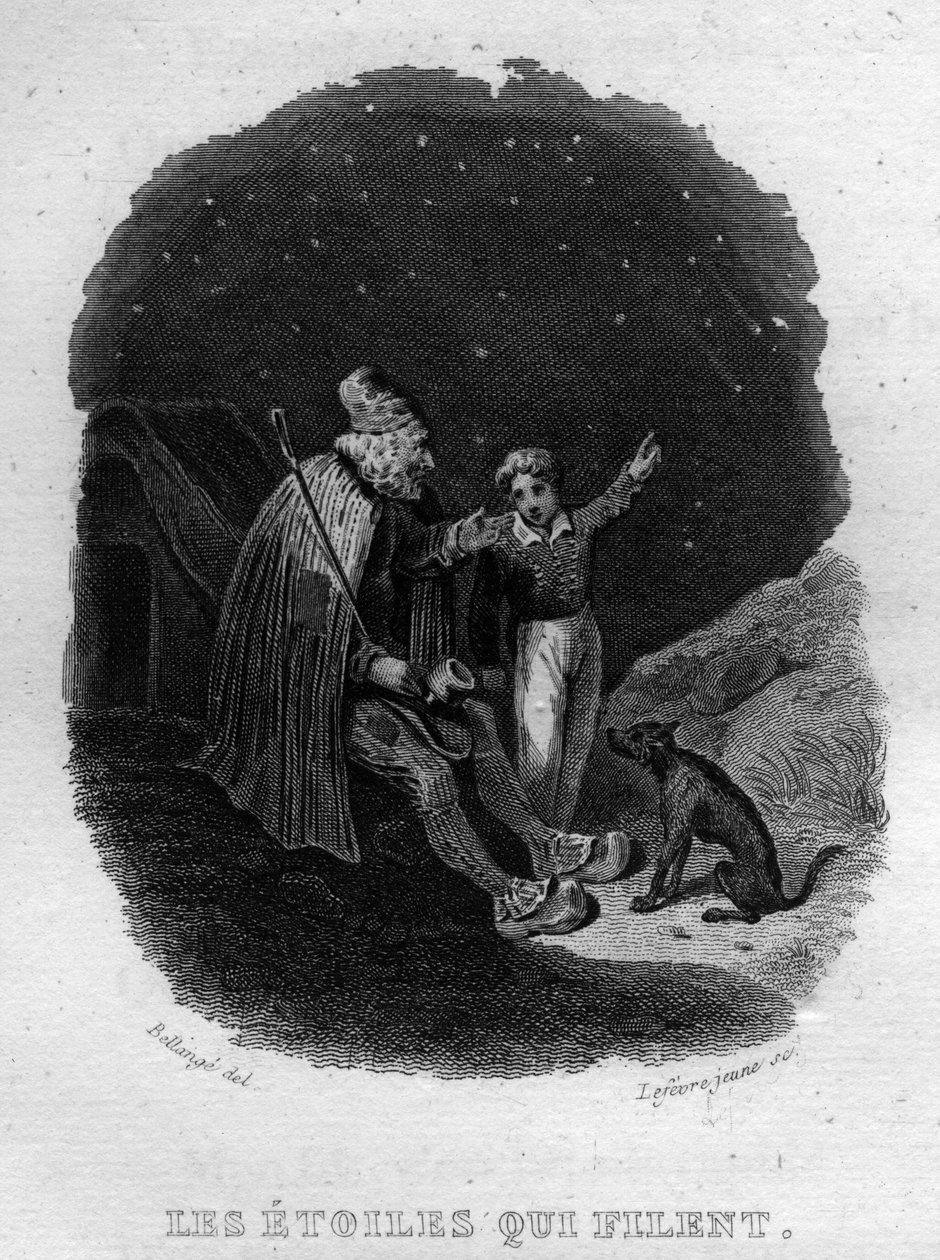 Stjärnorna som snurrar Chanson de Beranger i "" Oeuvres completes"" (1834) av Pierre Jean de Beranger (1780-1857), fransk poet och låtskrivare. av French School