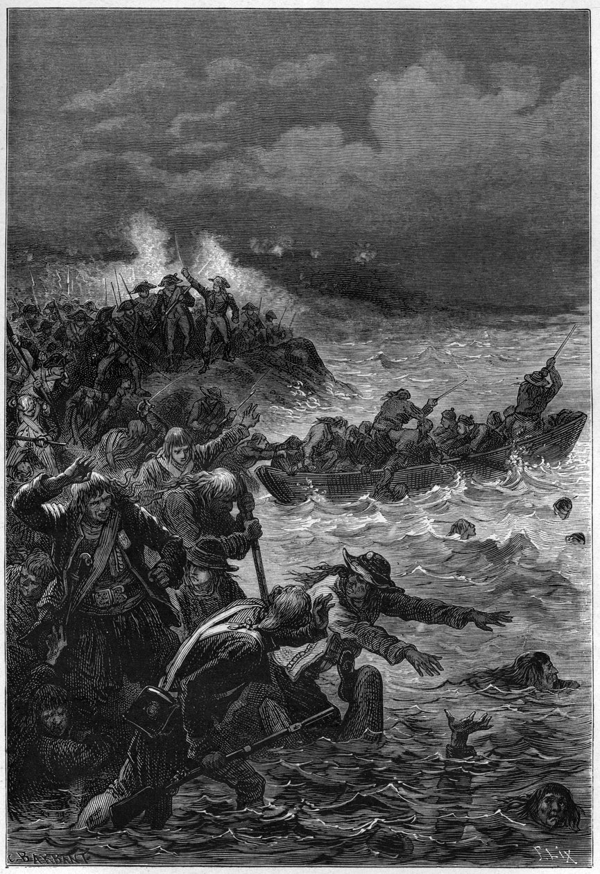 The Vanquished Vendeans at Quiberon av Louis Lazare Hoche (1768-1797), fransk revolutionsgeneral av French School