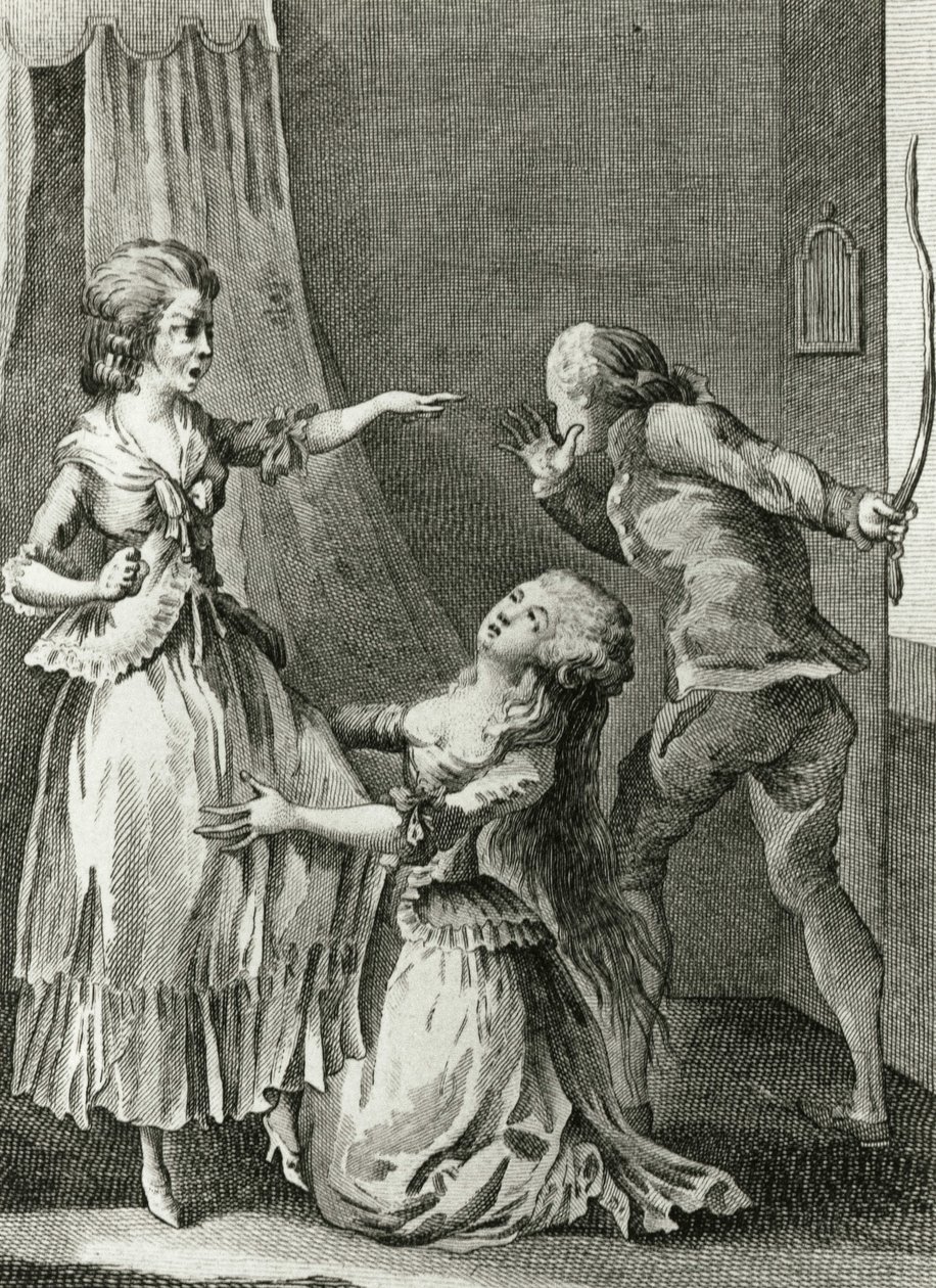 Libertinage - i "Historia dag för dag av en kvinna från den franska republiken", Restif de La Bretonne (1734-1806), Genève 1791-1794. av French School