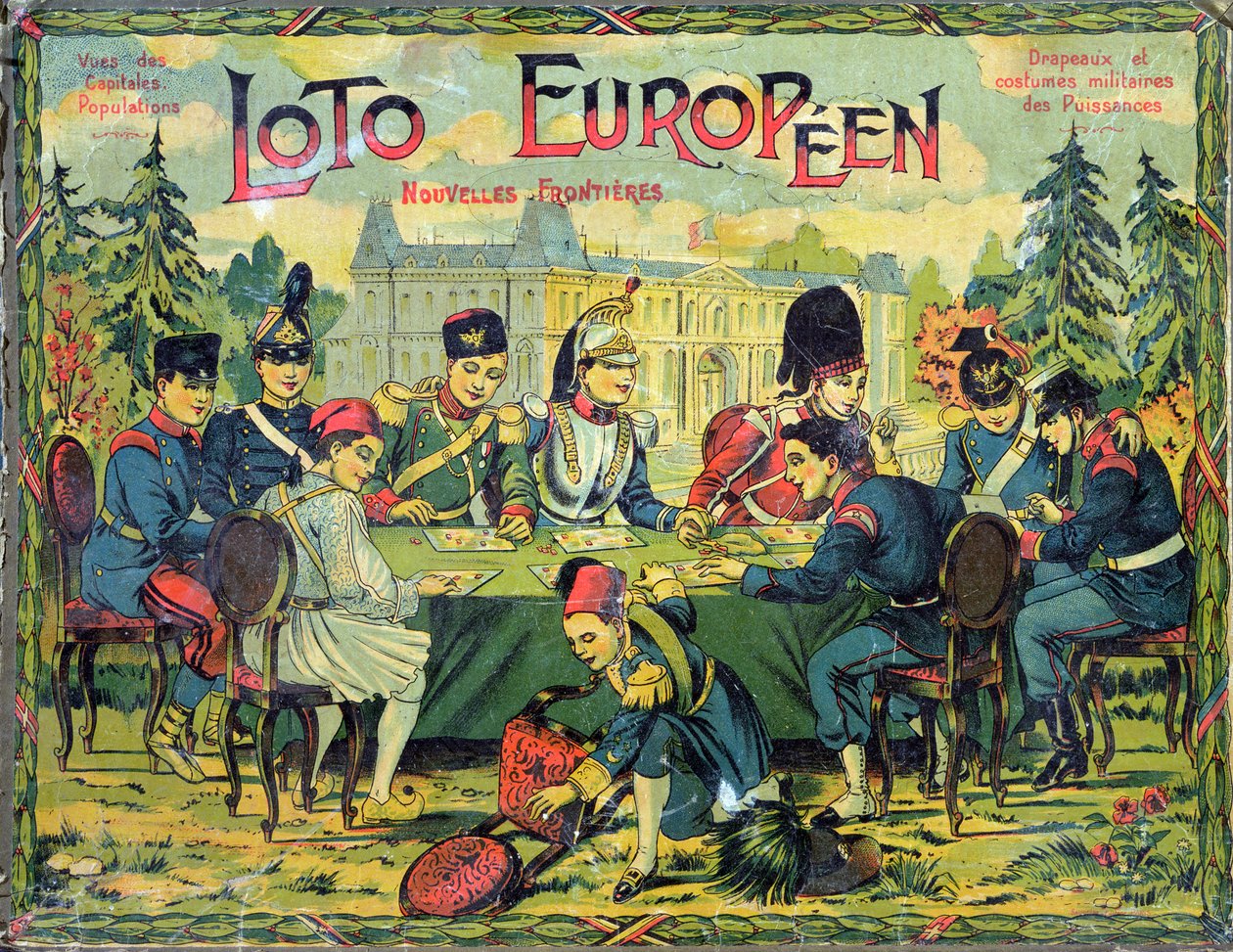 Loto Europeen, fransk version av spelet Lotto för barn, ca 1900 av French School