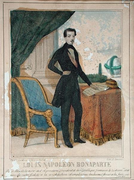 Louis-Napoleon Bonaparte (1808-73) graverad av Jannin, ca 1849 (litho) av French School
