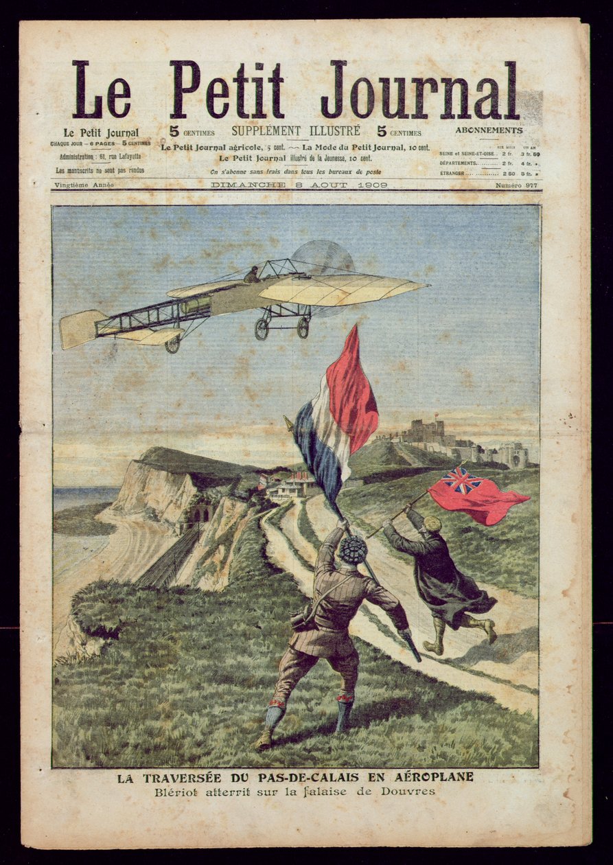 Louis Bleriot (1872-1936) landar vid Dover, från 