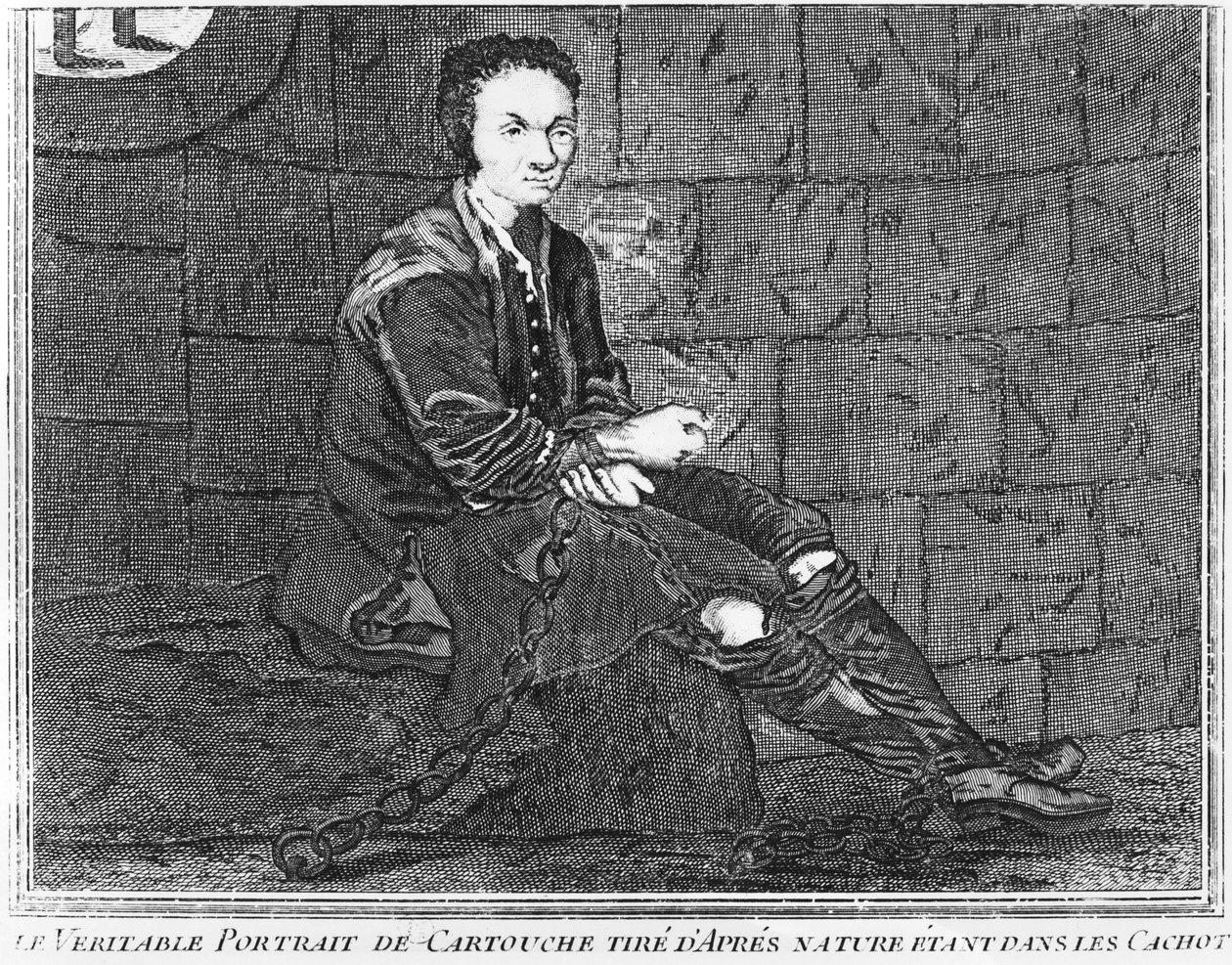 Louis Dominique Cartouche in prison   av French School
