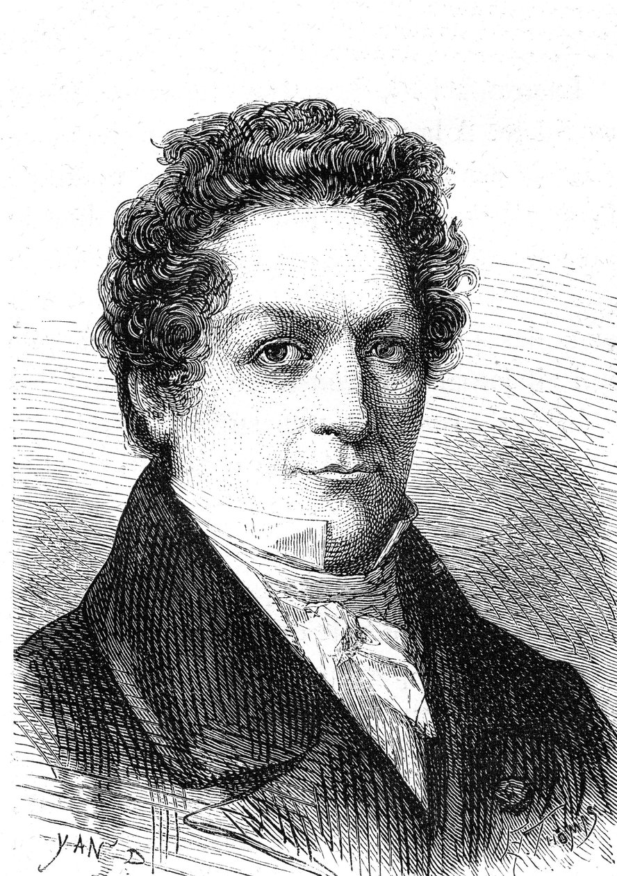 Louis Jacques Thenard (1777-1857), en fransk kemist, upptäckte bor och syresatt vatten. Gravyr 1867 av French School