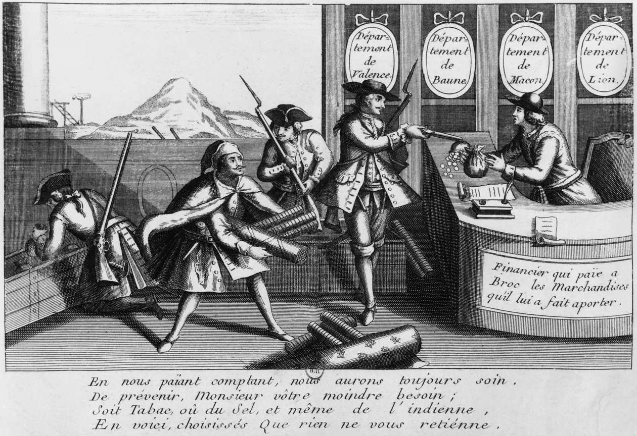 Louis Mandrin (1724-55) Attackerande av French School