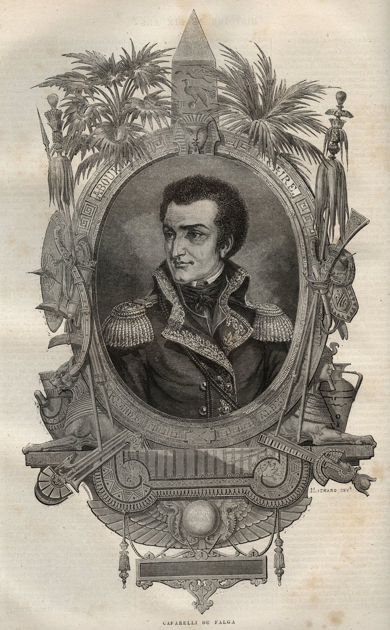 Louis Marie Maximilien de Caffarelli du Falga (1756-1799) fransk general under franska revolutionen - - Gravyr i New National Encyclopedia av Maurice La Charest - 1870 - av French School