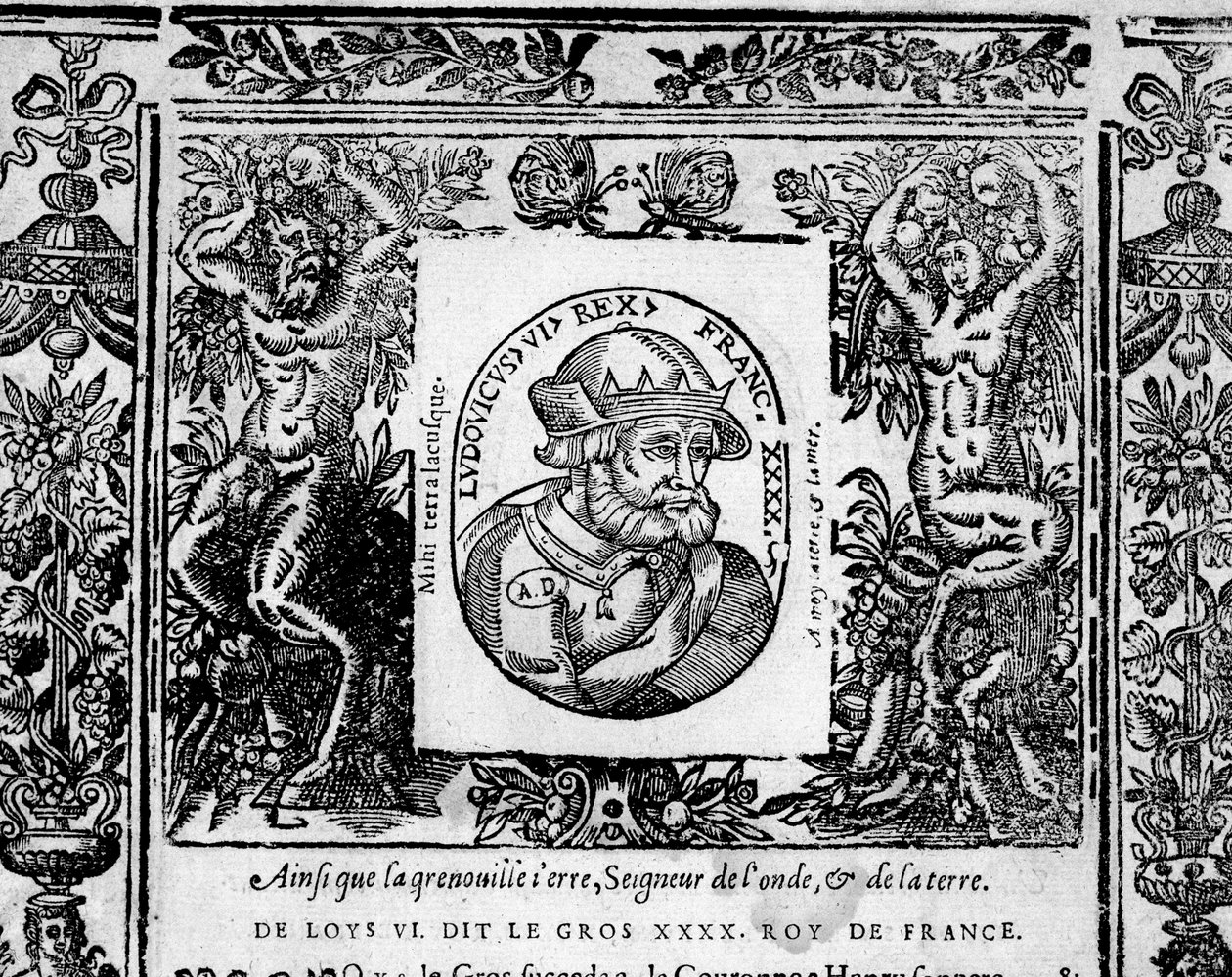 Louis VI Le Gros - i "Porträtt av Frankrikes kungar" av French School