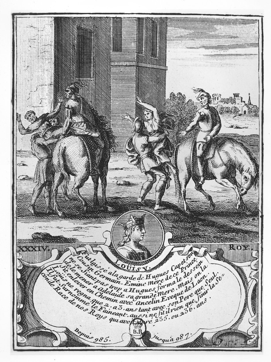 Ludvig V the Faineant (gravyr) av French School