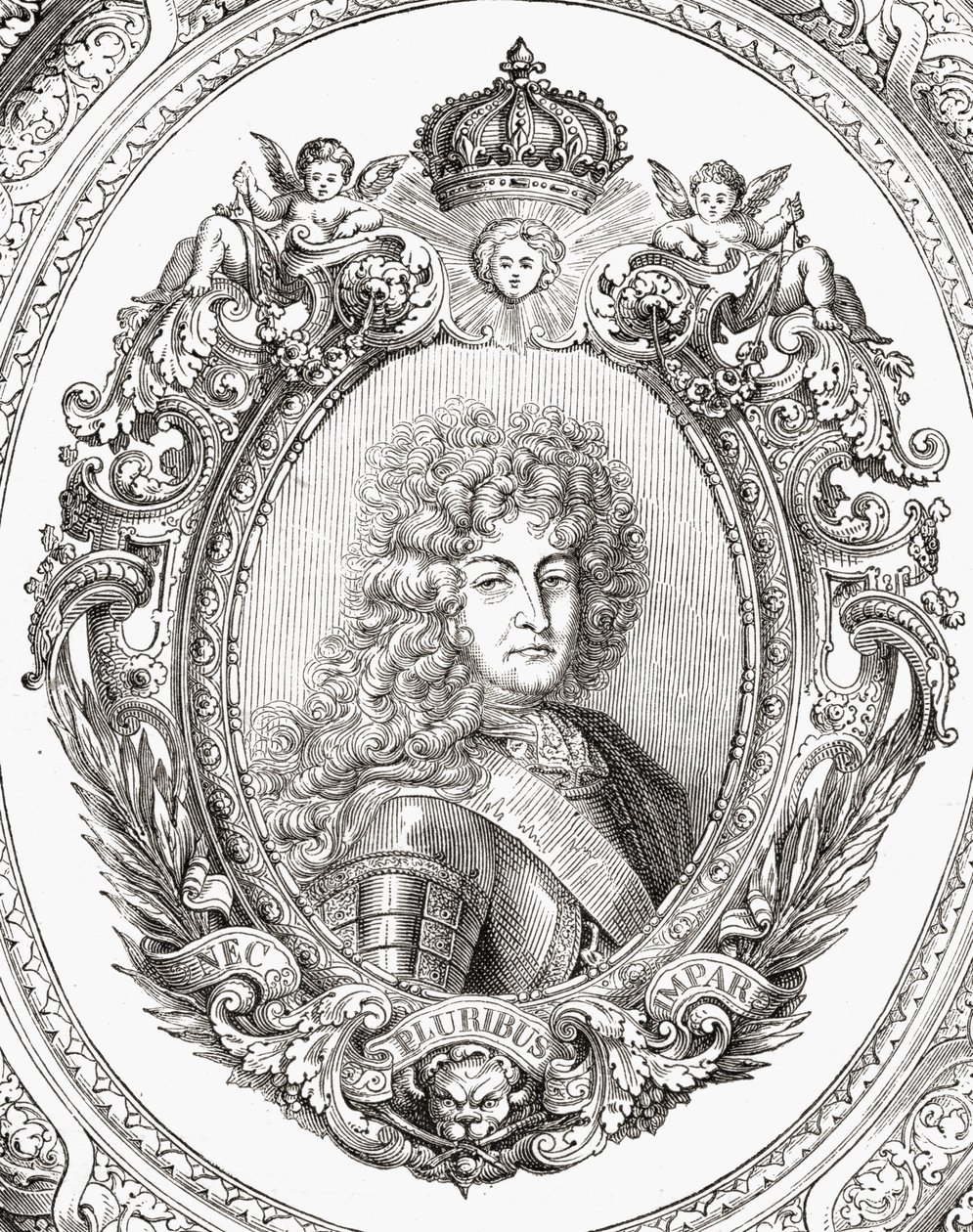 Louis XIV (1638-1715) från "Histoire de la Revolution Francaise" av Louis Blanc (1811-82) av French School