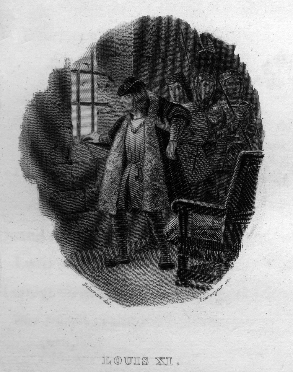 Louis XI Chanson de Beranger i "" Works Completes"" (1834) av Pierre Jean de Beranger (1780-1857), fransk poet och låtskrivare. av French School
