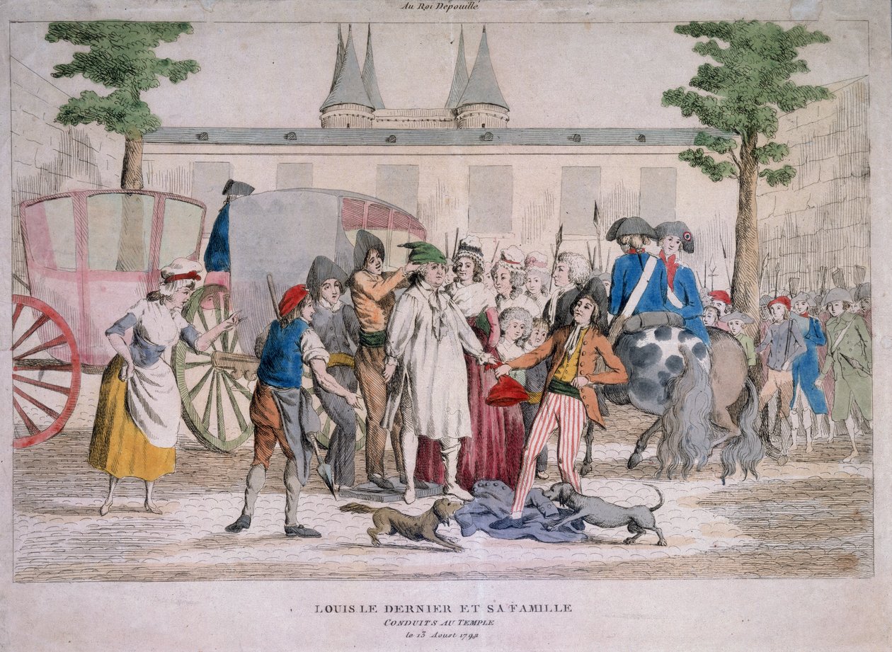 Ludvig XVI och hans familj ledde till templet av French School