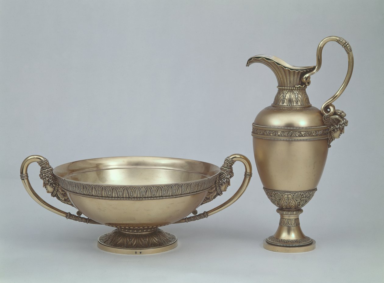 Ludvig XVI ewer och bassäng av Henri Auguste, Paris 1787 (förgylld silver) av French School