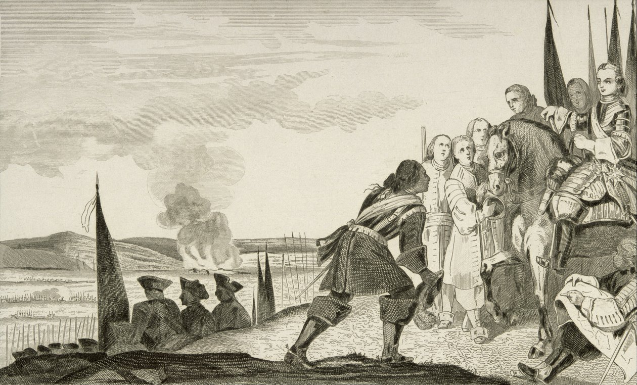 Ludvig XV (1710-74) vid slaget vid Fontenoi 1745, från 