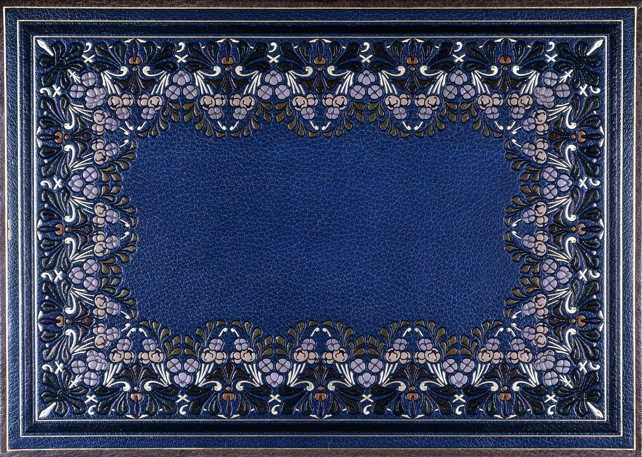 Nedre bokomslag med blommönster, 1886 av French School