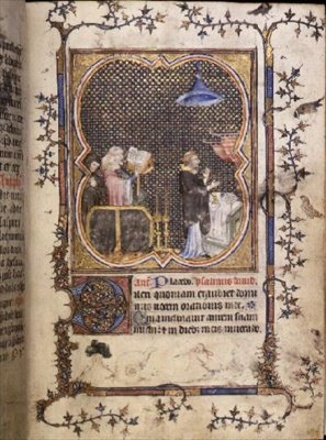 MS 3-1954 f.37r Begravning i en kyrka, latin och fransk, från 