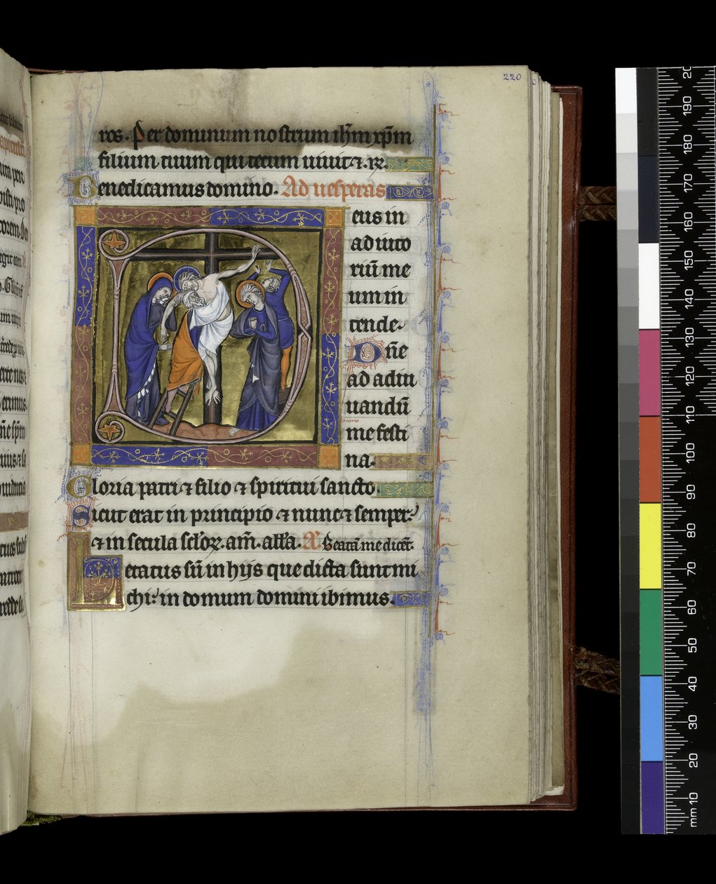MS 300 f.220r, folio från Psalter and Hours of Isabella of France, Paris, c.1265-70 av French School