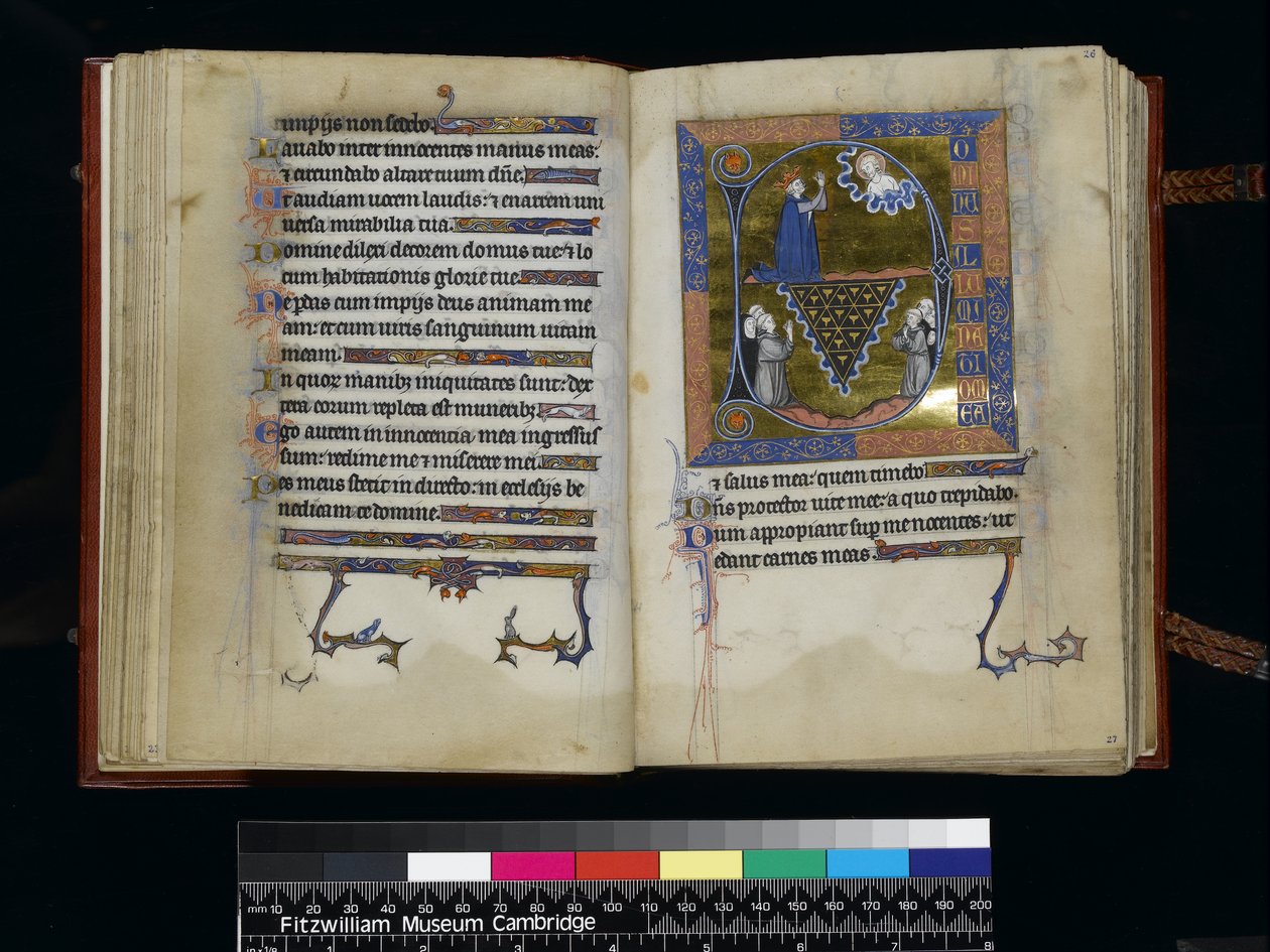 MS 300 f25v-26r, David ber till Gud, från Isabella av Frankrikes psalter och tider, Paris, ca 1265-70 av French School