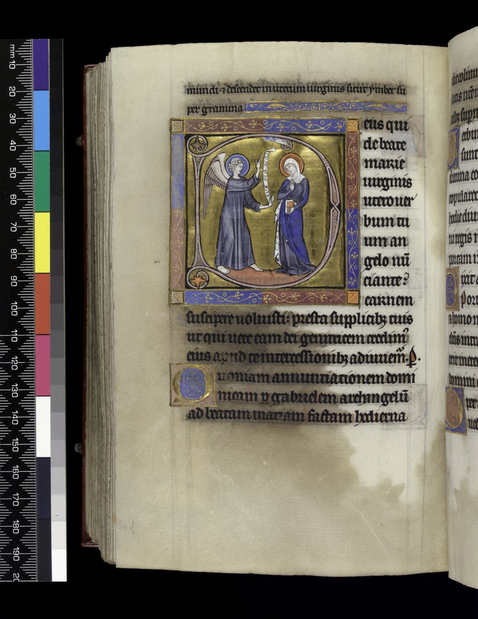 MS 300 f.274v, Samlar, predikningar och lektioner för bebådelsen, från Isabella av Frankrikes psalter och timmar, Paris, ca 1265-70 av French School