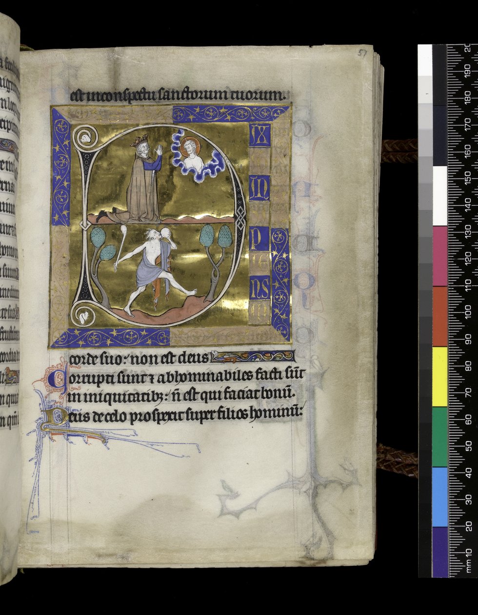 MS 300 f.57r, David ber till Gud av French School